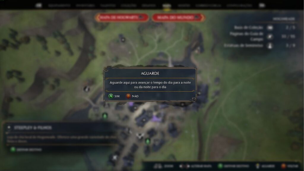Avançar o tempo em Hogwarts Legacy